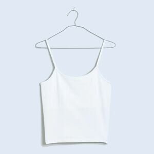 Madewell Scoopneck Camisole Tank Top Built-In Shelf Bra Size XS NP991 White NWT